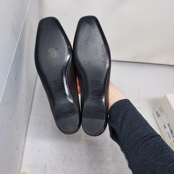 Saint Laurent YSL Black Womens Leather Lido Slip-on Shoe - Picture 2 of 11